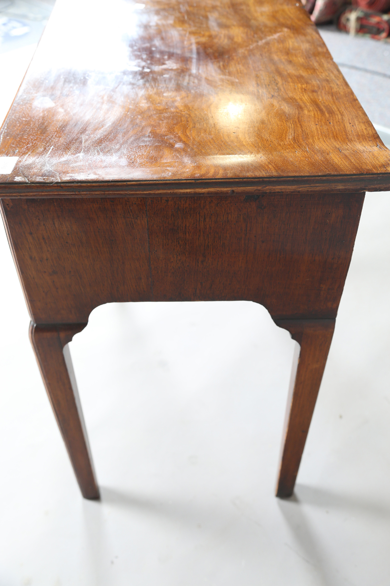 A George III mahogany side table, fitted with three oak-lined drawers, height 71cm, width 74cm, - Image 2 of 7