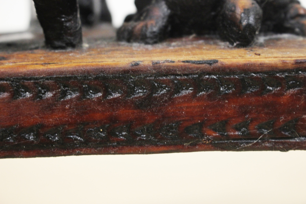 A large late 20th century stained hardwood carving, probably Bangladeshi or Indian, carved and - Image 4 of 25