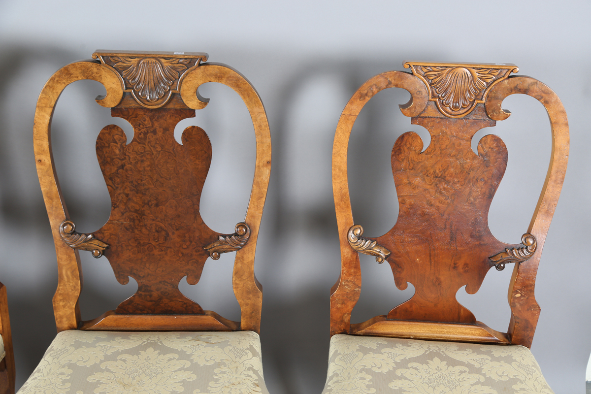 A late 20th century Queen Anne style walnut dining room suite, comprising a set of six chairs, - Image 22 of 34