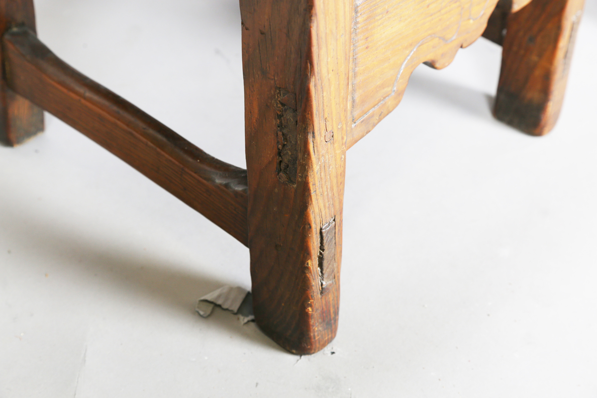 An 18th century provincial pine low table fitted with a single drawer, height 48cm, width 62cm, - Image 6 of 8