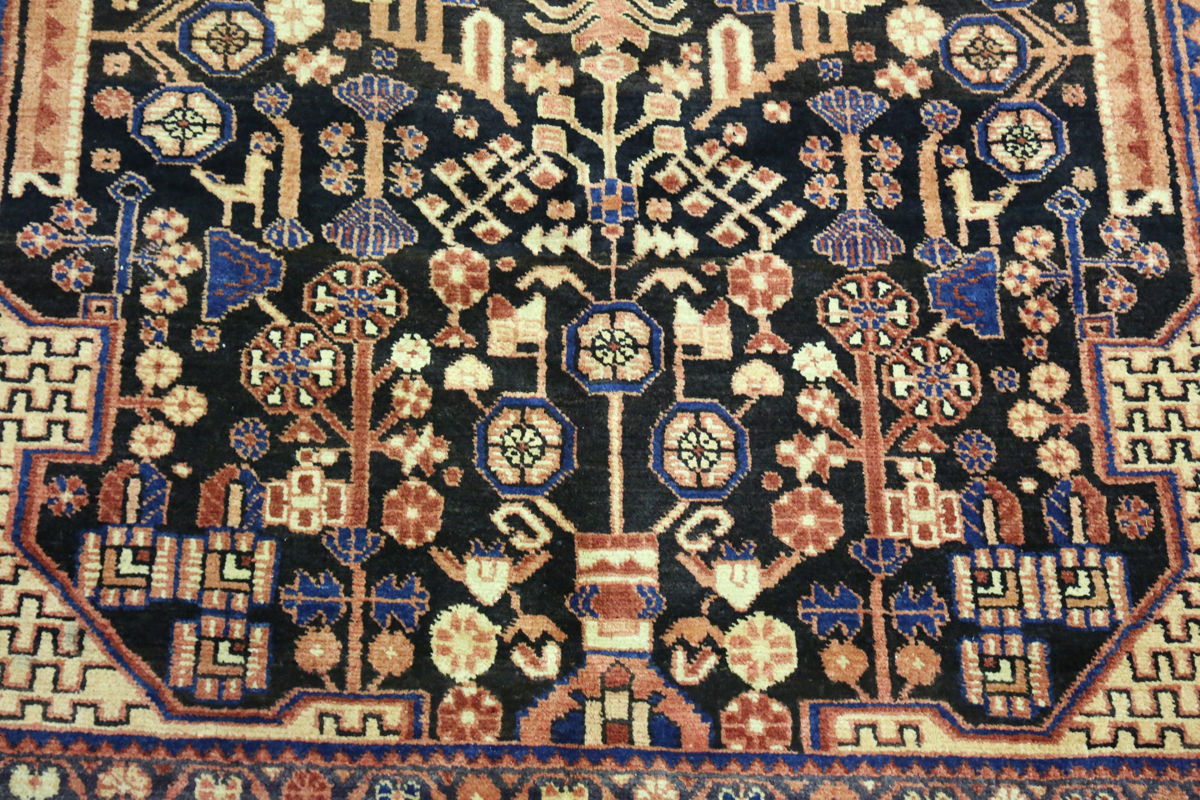 A Nahawand rug, North-west Persia, late 20th century, the charcoal field with an angular - Image 9 of 11