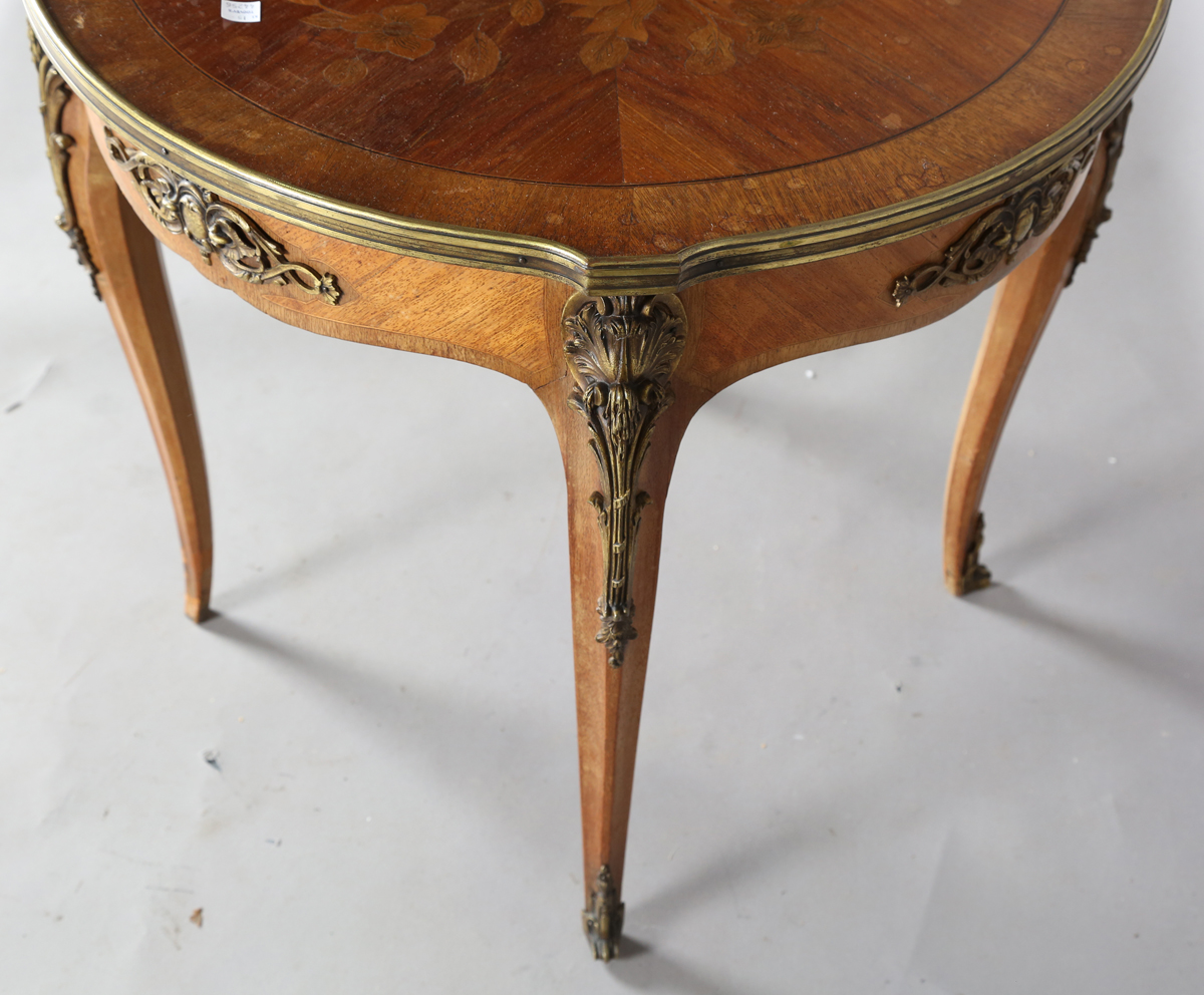 An early 20th century French kingwood and gilt metal mounted circular occasional table, the top - Image 3 of 10