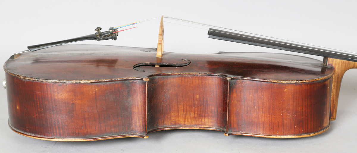An early 20th century English cello, the interior bearing paper label detailed 'J.W. Owen Maker, - Image 7 of 17
