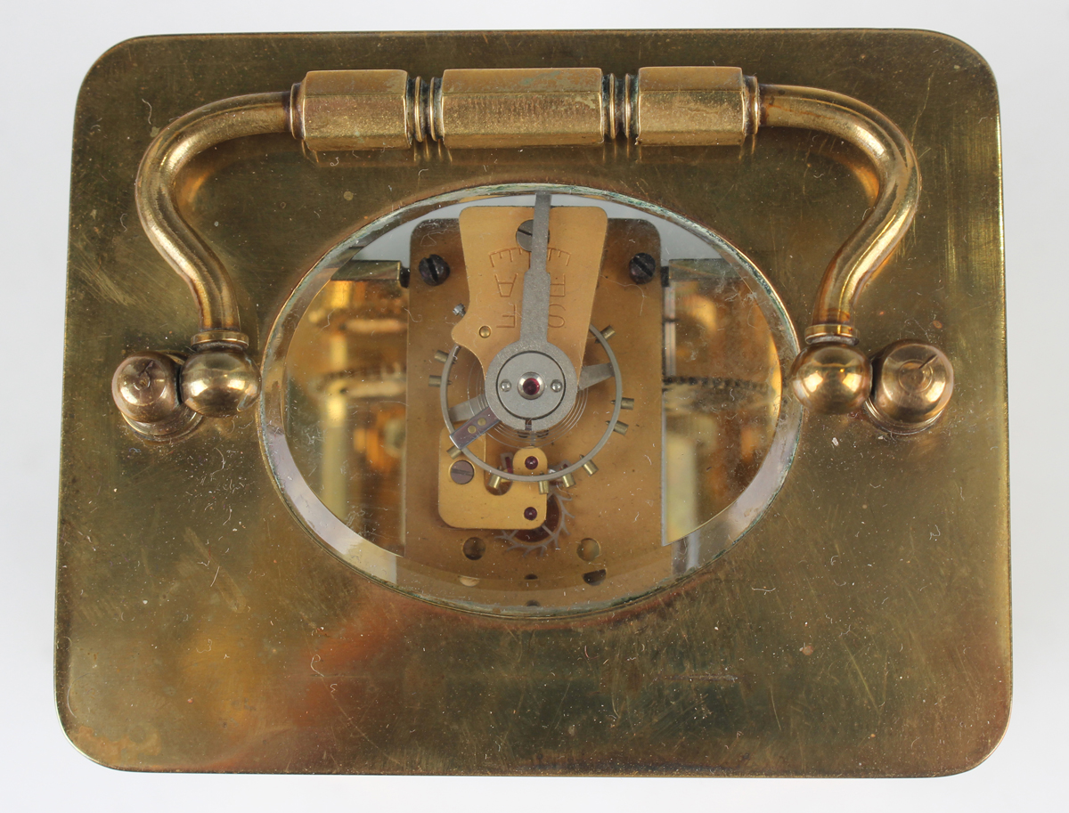A 20th century silvered brass serpentine cased carriage timepiece, height 16.5cm, together with - Image 10 of 26