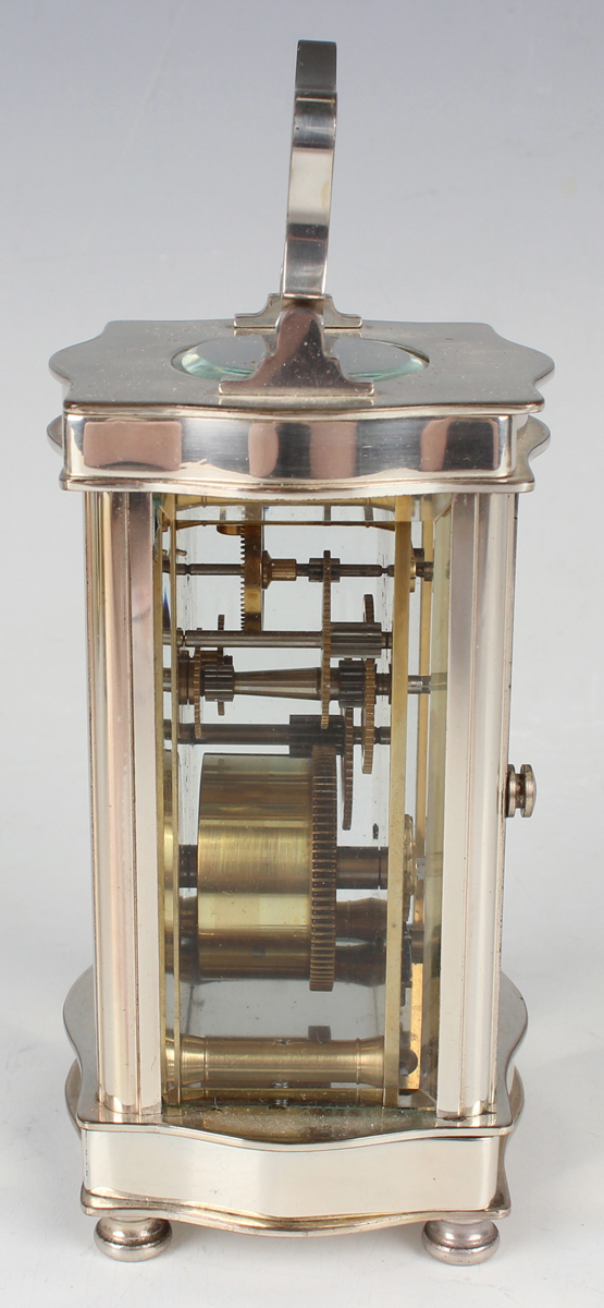 A 20th century silvered brass serpentine cased carriage timepiece, height 16.5cm, together with - Image 24 of 26
