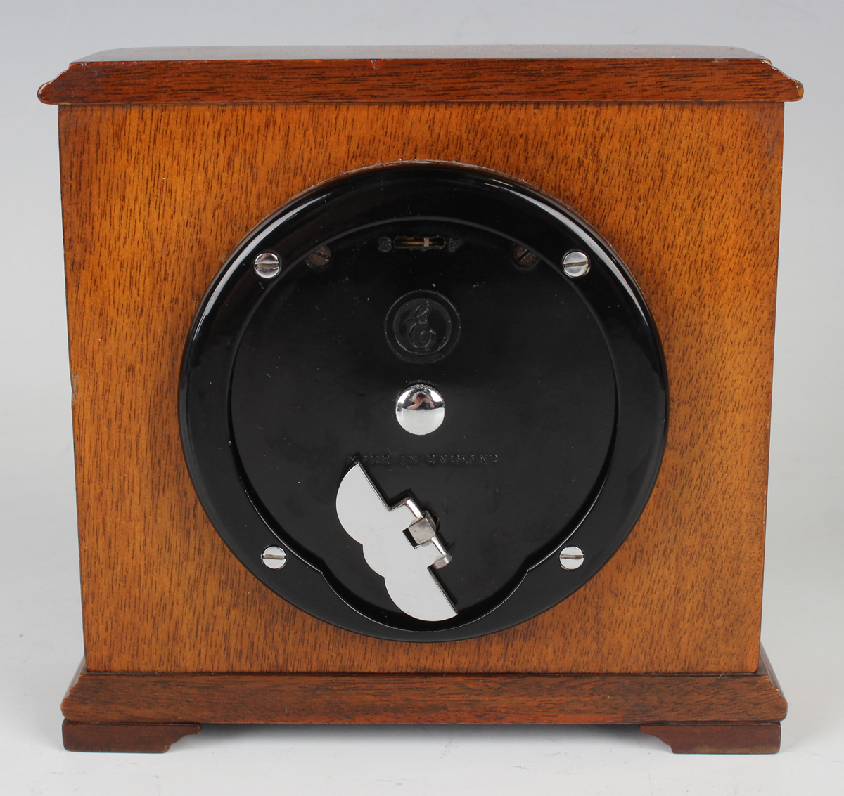 A 20th century inlaid mahogany mantel timepiece by F.W. Elliott & Co, made to commemorate the 1981 - Image 4 of 13