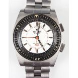 A Tissot Sonorous PR-516 alarm stainless steel cased gentleman's bracelet wristwatch, the signed