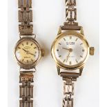 A Rotary 9ct gold cased lady's bracelet wristwatch with jewelled movement, London 1970, case