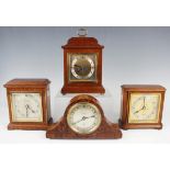 A 20th century inlaid mahogany mantel timepiece by F.W. Elliott & Co, made to commemorate the 1981