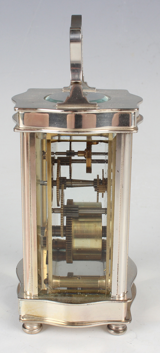A 20th century silvered brass serpentine cased carriage timepiece, height 16.5cm, together with - Image 23 of 26