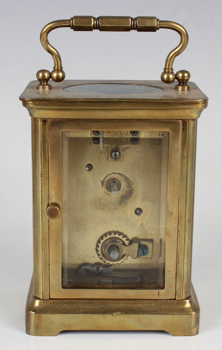 A 20th century silvered brass serpentine cased carriage timepiece, height 16.5cm, together with - Image 19 of 26