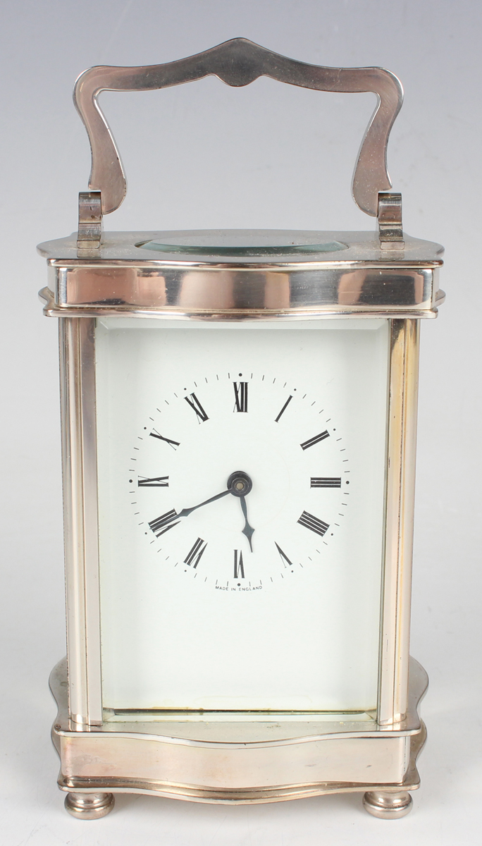 A 20th century silvered brass serpentine cased carriage timepiece, height 16.5cm, together with - Image 26 of 26