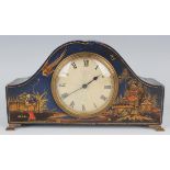 A George V chinoiserie cased mantel timepiece, the eight day movement with platform escapement,