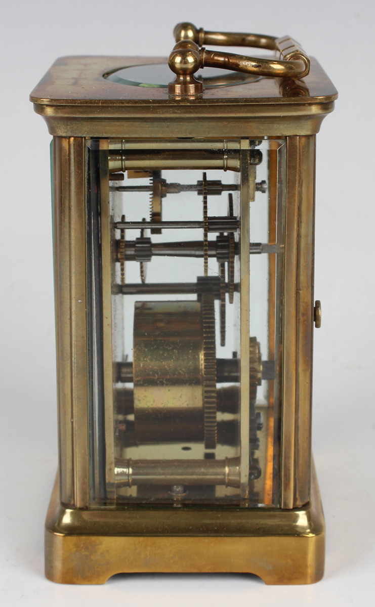 A 20th century silvered brass serpentine cased carriage timepiece, height 16.5cm, together with - Image 12 of 26