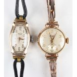 An Accurist 9ct gold circular cased lady's wristwatch with signed jewelled lever movement, the