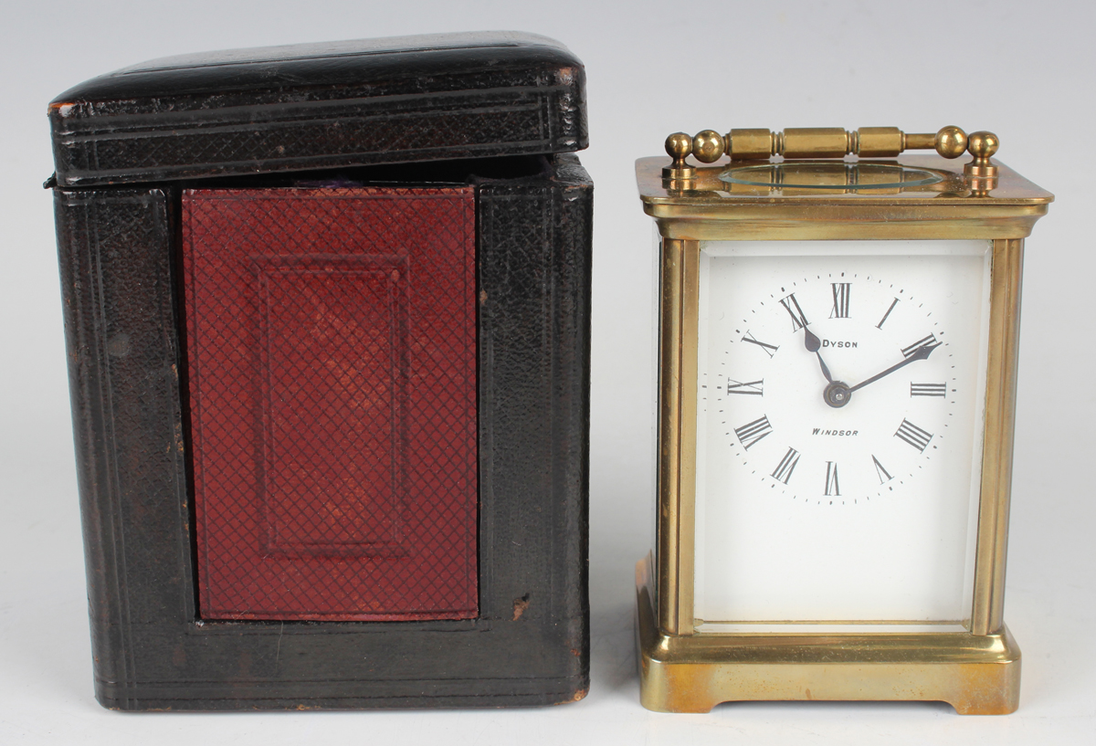 A 20th century silvered brass serpentine cased carriage timepiece, height 16.5cm, together with - Image 9 of 26