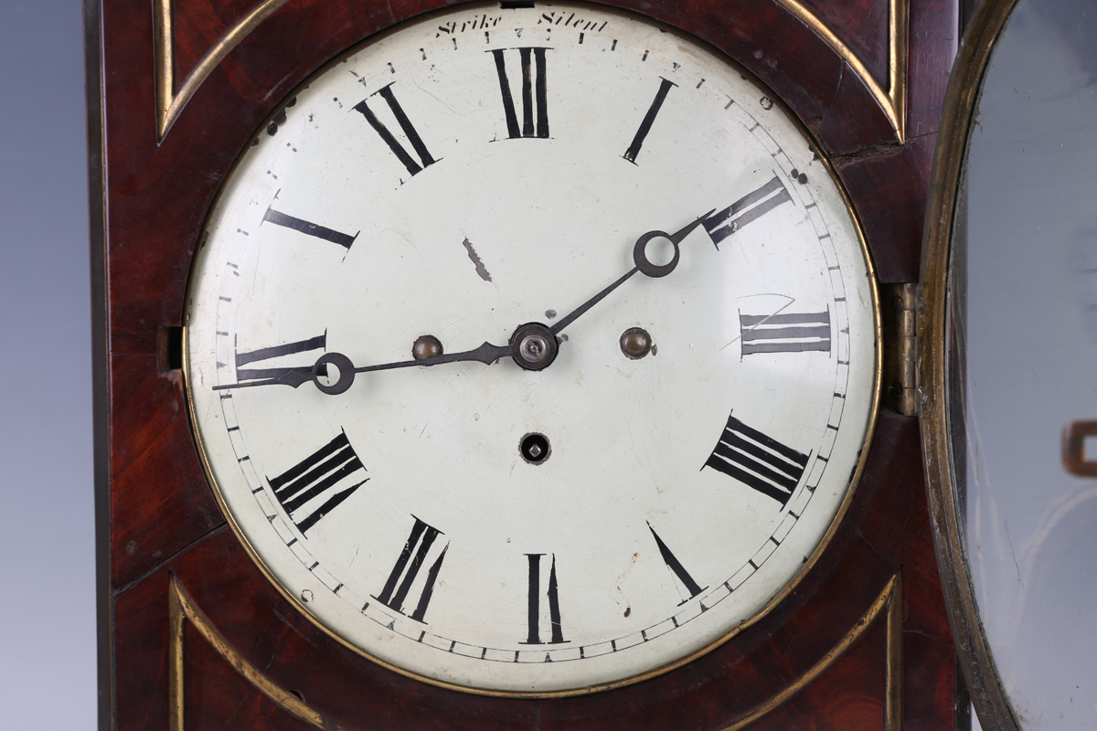 A Regency mahogany bracket timepiece with eight day single fusee movement, the 8-inch painted convex - Image 7 of 7