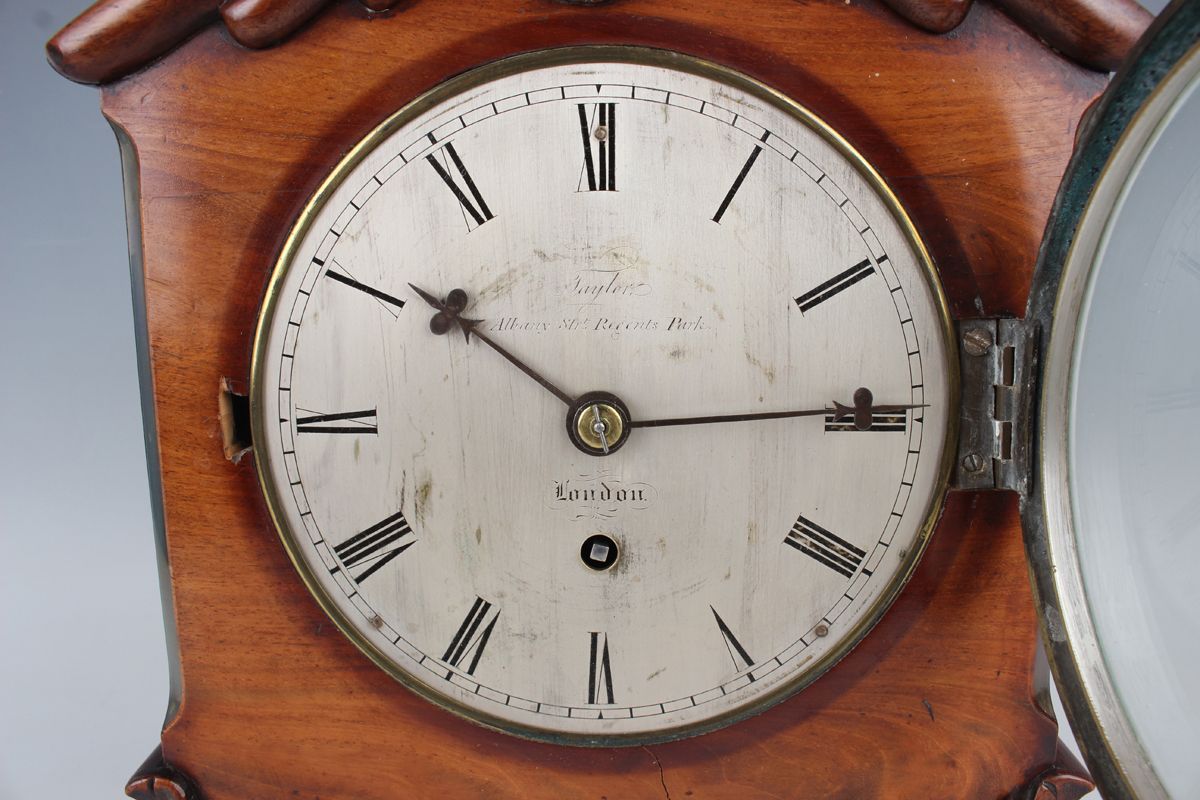 A William IV figured mahogany mantel timepiece with eight day single fusee movement, the 6-inch - Image 9 of 9