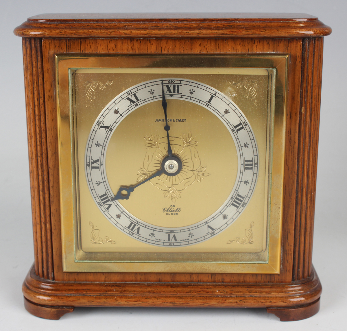 A 20th century inlaid mahogany mantel timepiece by F.W. Elliott & Co, made to commemorate the 1981 - Image 5 of 13