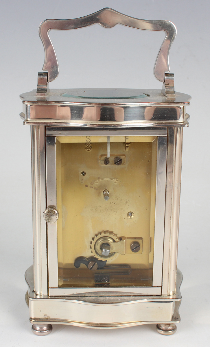 A 20th century silvered brass serpentine cased carriage timepiece, height 16.5cm, together with - Image 25 of 26