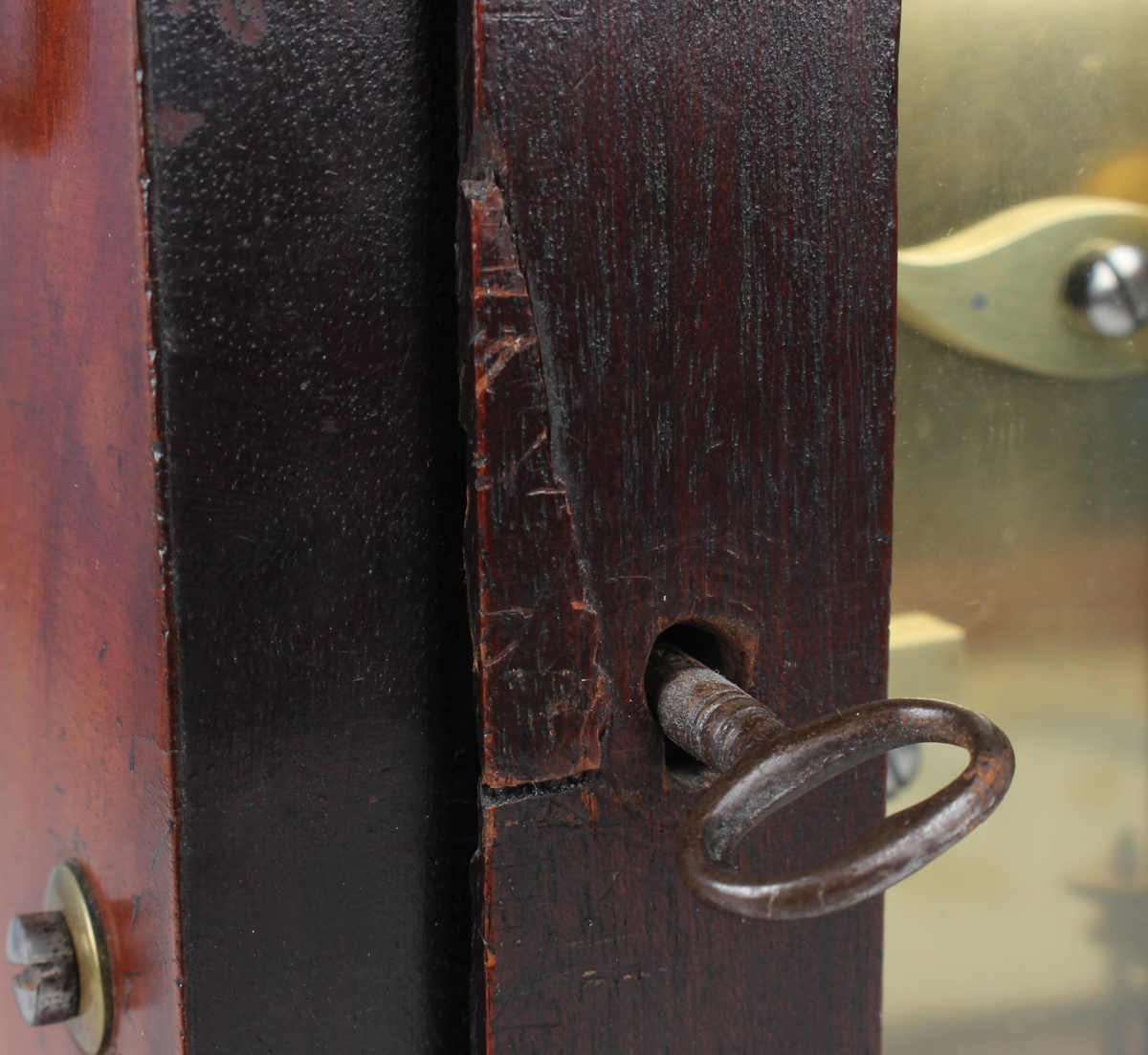 A William IV figured mahogany mantel timepiece with eight day single fusee movement, the 6-inch - Image 2 of 9