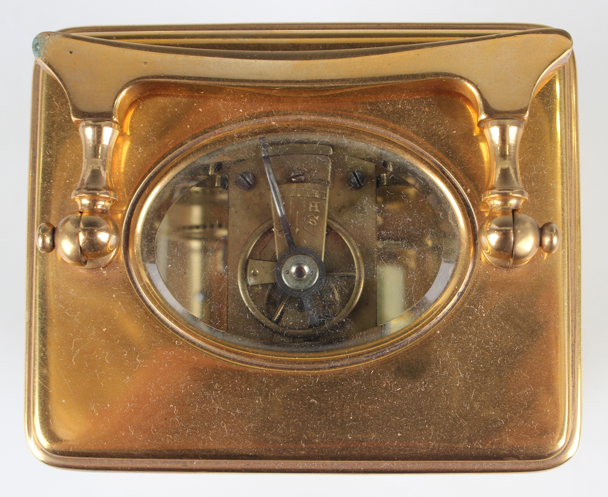 A 20th century silvered brass serpentine cased carriage timepiece, height 16.5cm, together with - Image 3 of 26