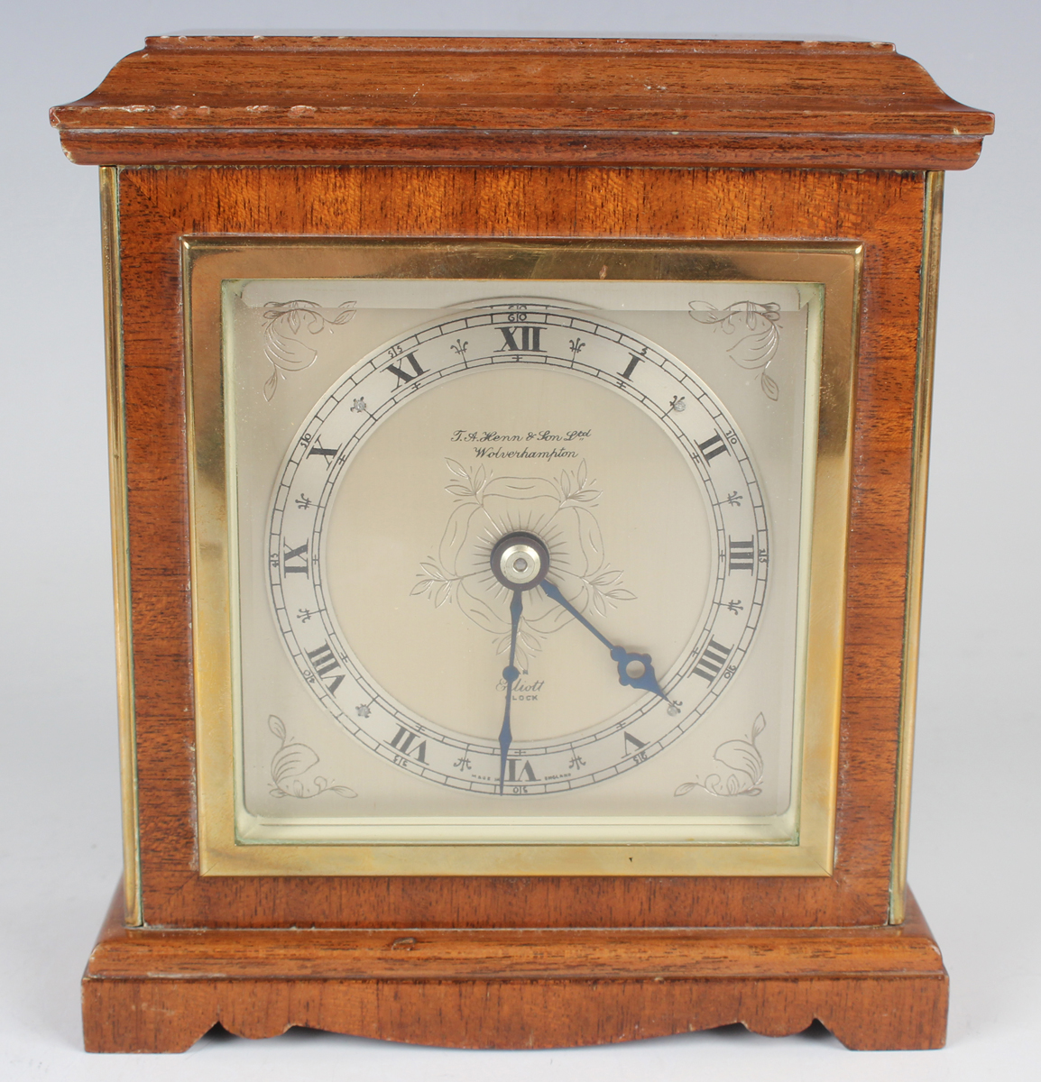 A 20th century inlaid mahogany mantel timepiece by F.W. Elliott & Co, made to commemorate the 1981 - Image 8 of 13