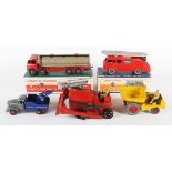 A collection of Dinky Toys and Supertoys vehicles and accessories, including No. 504 Foden 14-ton