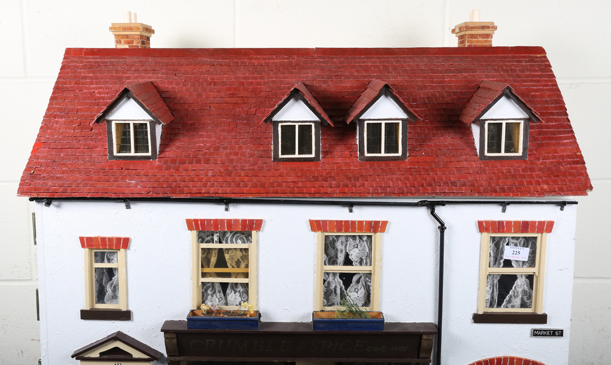 A doll's house baker's shop 'Crumble & Spice', the hinged dormer roof revealing a landing and two - Image 17 of 17