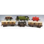 A Hornby gauge O 20V electric 4-4-2 tank locomotive 1784, LNER green and black, two transformers and