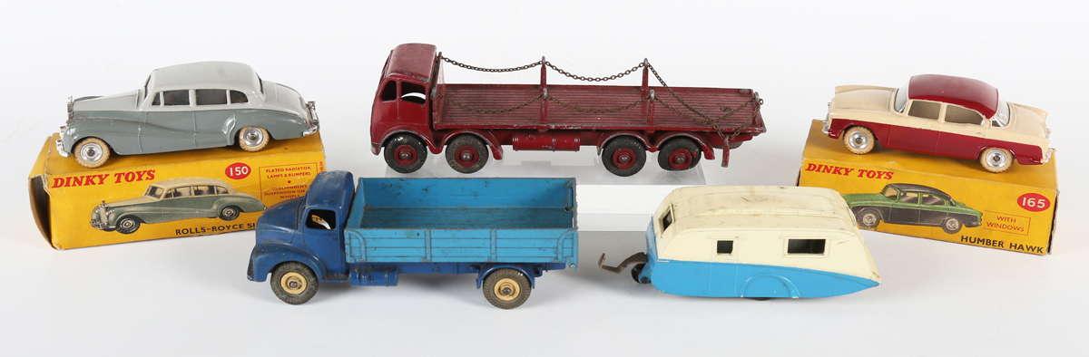 A small collection of Dinky Toys and Supertoys vehicles, comprising No. 150 Rolls-Royce Silver