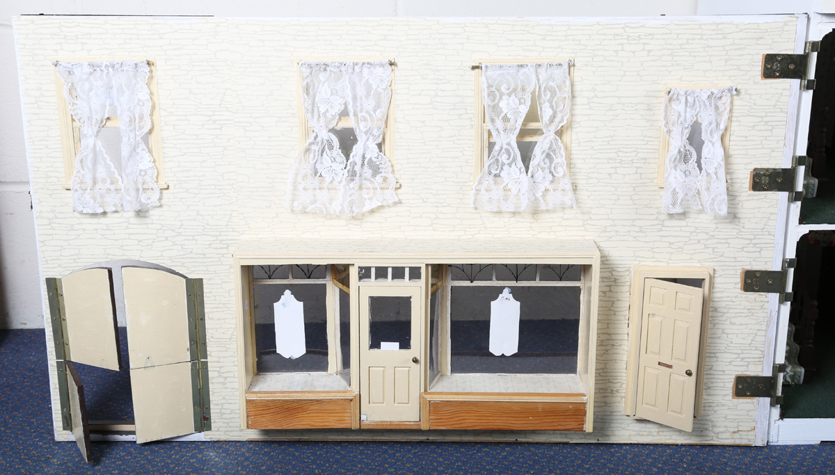 A doll's house baker's shop 'Crumble & Spice', the hinged dormer roof revealing a landing and two - Image 9 of 17