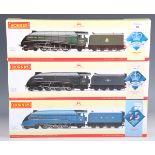 Two Hornby gauge OO DCC Ready Commonwealth Collection Class A4 locomotives and tenders, comprising