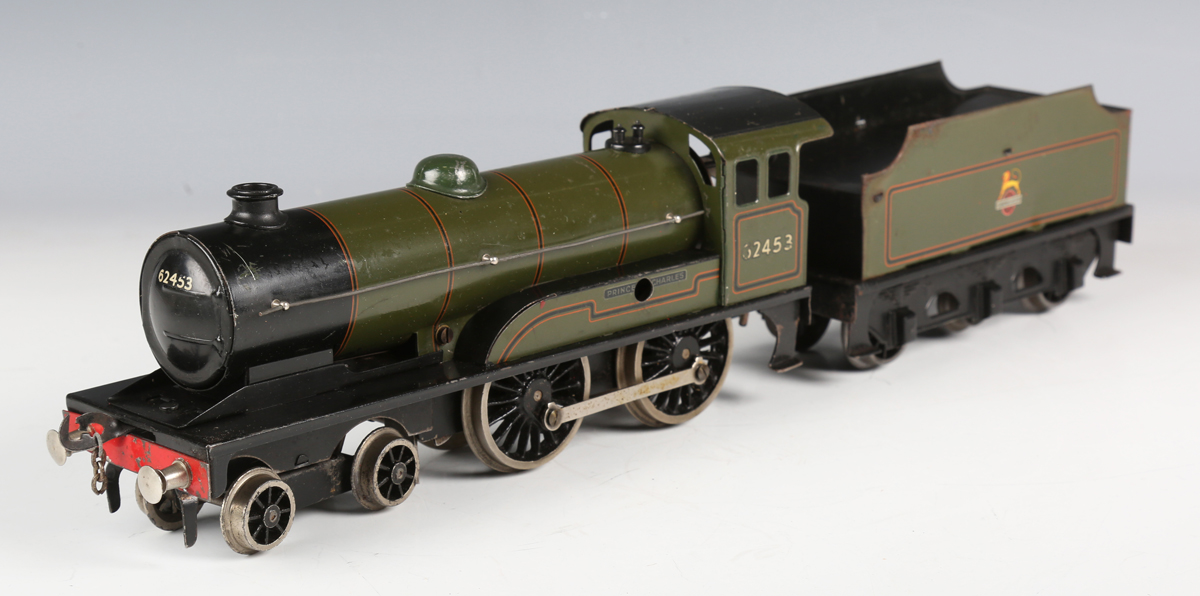 A Bassett-Lowke gauge O clockwork 4-4-0 locomotive 62453 'Prince Charles' and tender, BR green and