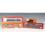 A Hornby gauge OO R.2221 Battle of Britain Class locomotive 'Tangmere' and tender, four Southern