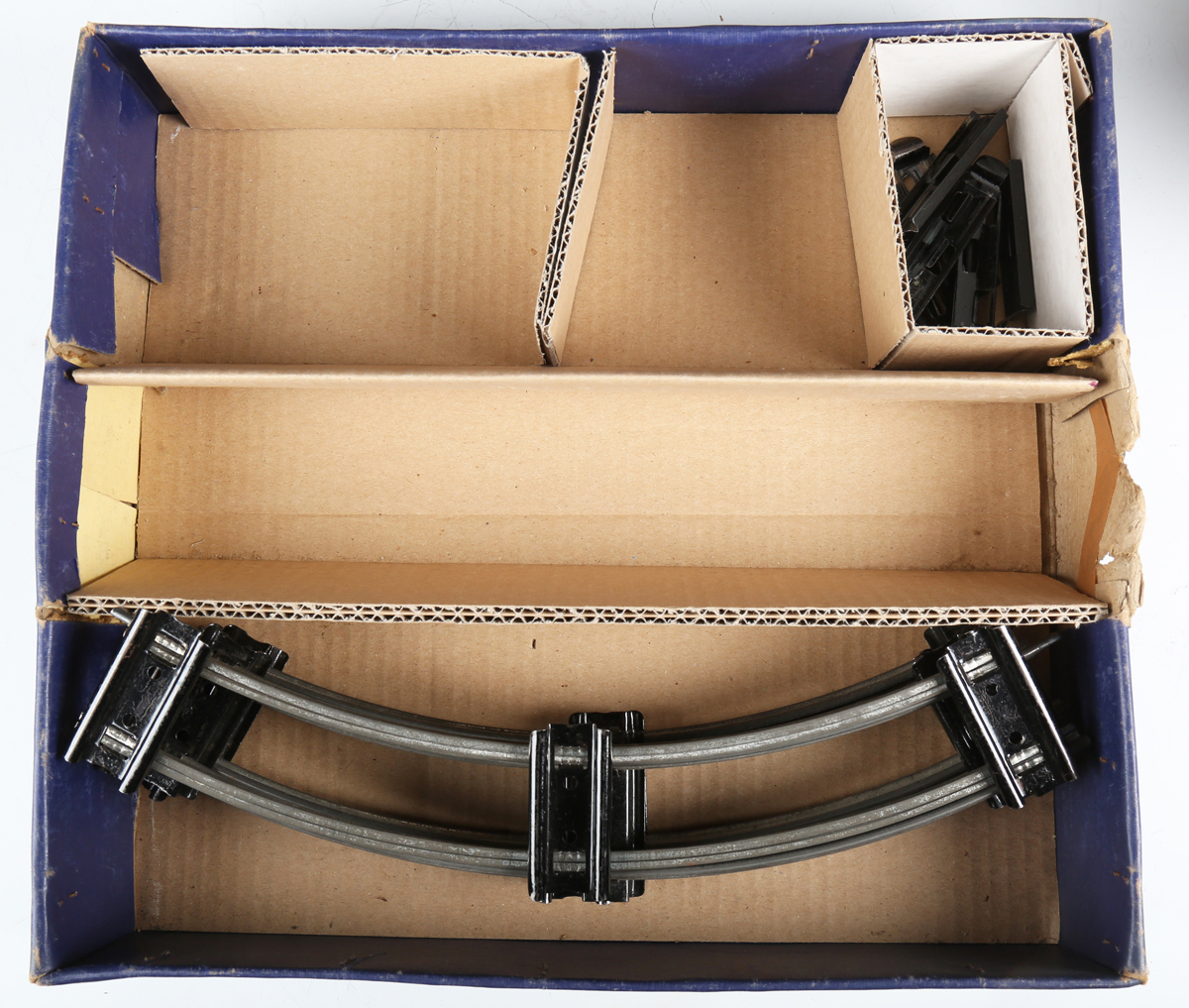 A Hornby gauge O clockwork M1 goods train set, boxed, together with a quantity of track and a - Image 6 of 9
