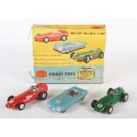 A Corgi Toys Gift Set No. 5 British Racing Cars, comprising Vanwall, Lotus Le Mans and BRM, boxed (