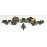 A small collection of Britains army vehicles and accessories, comprising No. 2102 Austin Champ,
