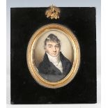 Circle of George Engleheart - a late 18th/early 19th century watercolour on ivory portrait