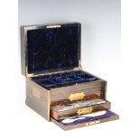 A mid-Victorian coromandel and brass bound vanity case by W. Leuchars, London, the hinged lid and