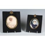 British School - a late 19th century watercolour on ivory portrait miniature, depicting a lady