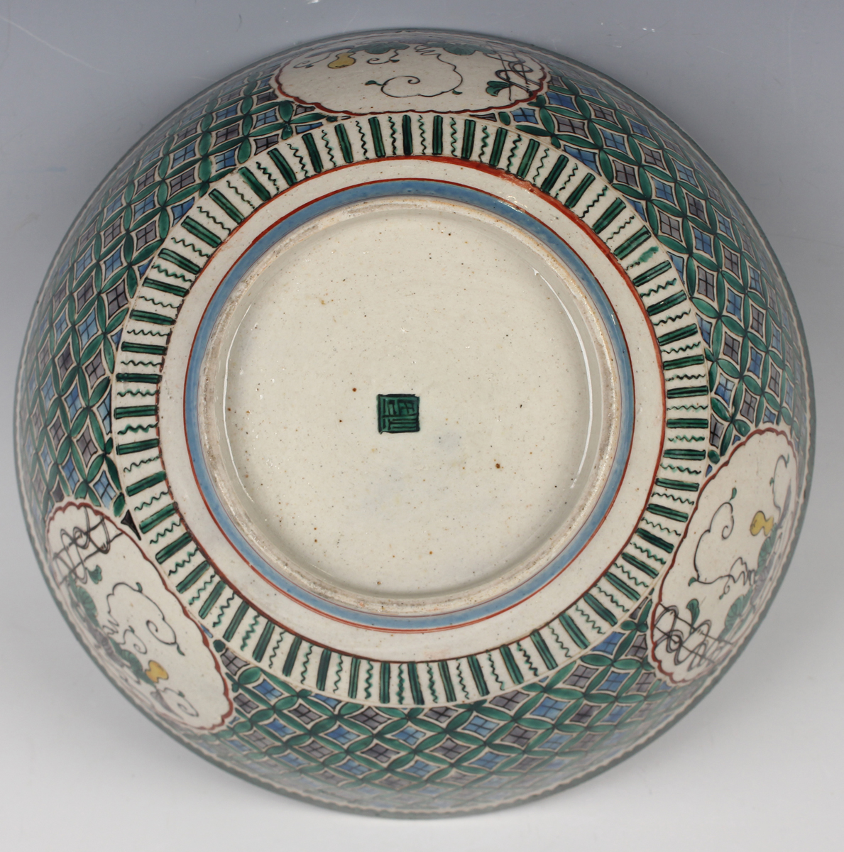 A Chinese famille rose millefleurs porcelain bowl, mark of Qianlong but Republic period, of flared - Image 29 of 37