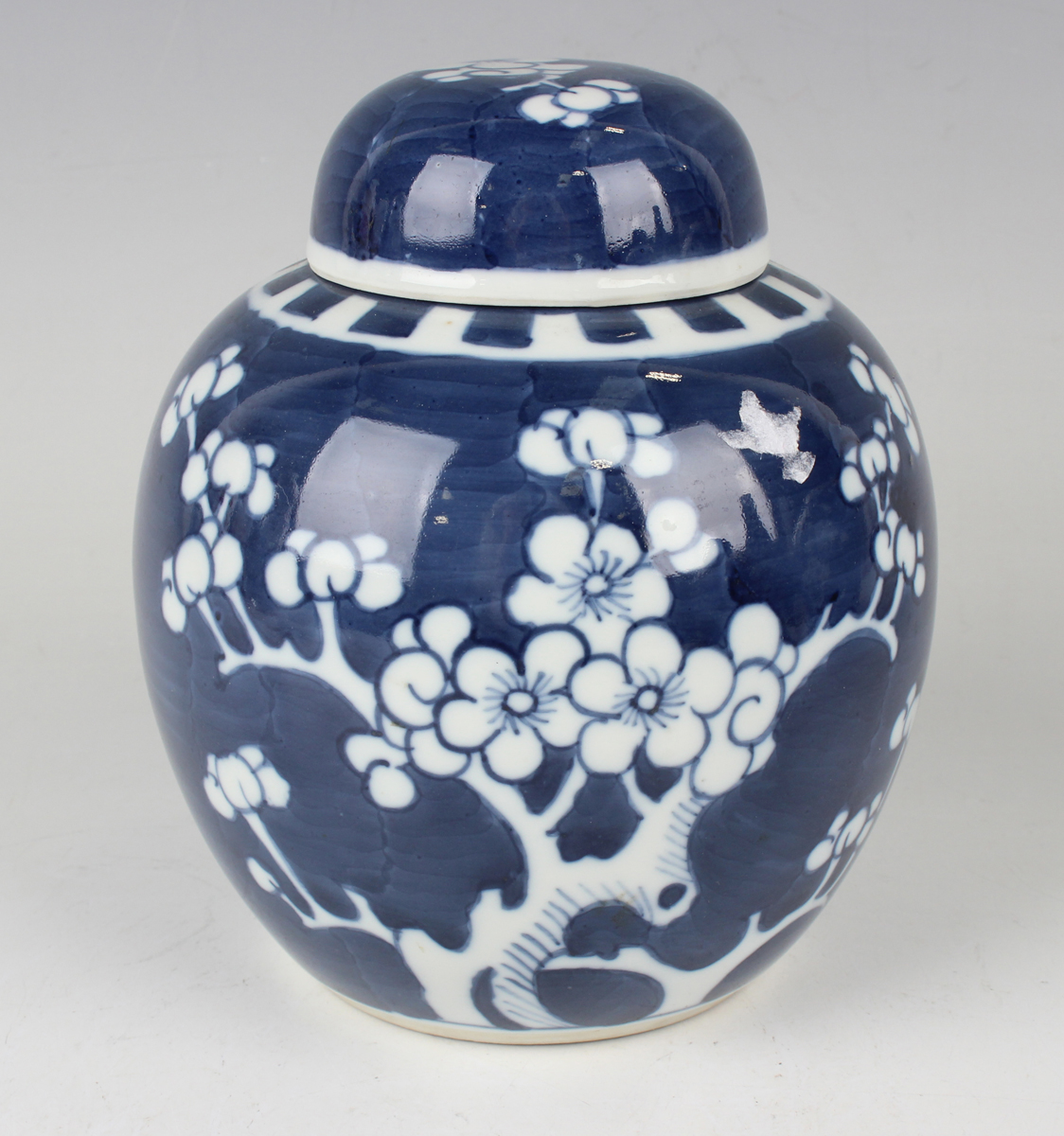 A small group of Chinese blue and white porcelain, late 19th century, comprising a prunus- - Image 5 of 26