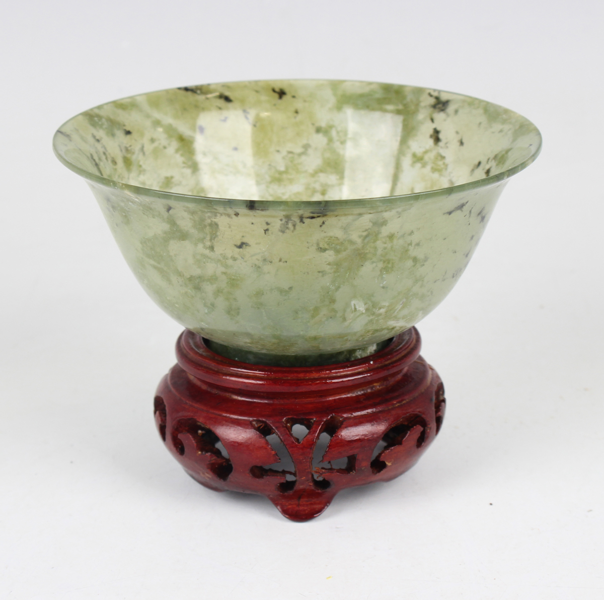 A Chinese plique-à-jour bowl, mid-20th century, of steep-sided lobed form, decorated with flowers, - Image 16 of 29