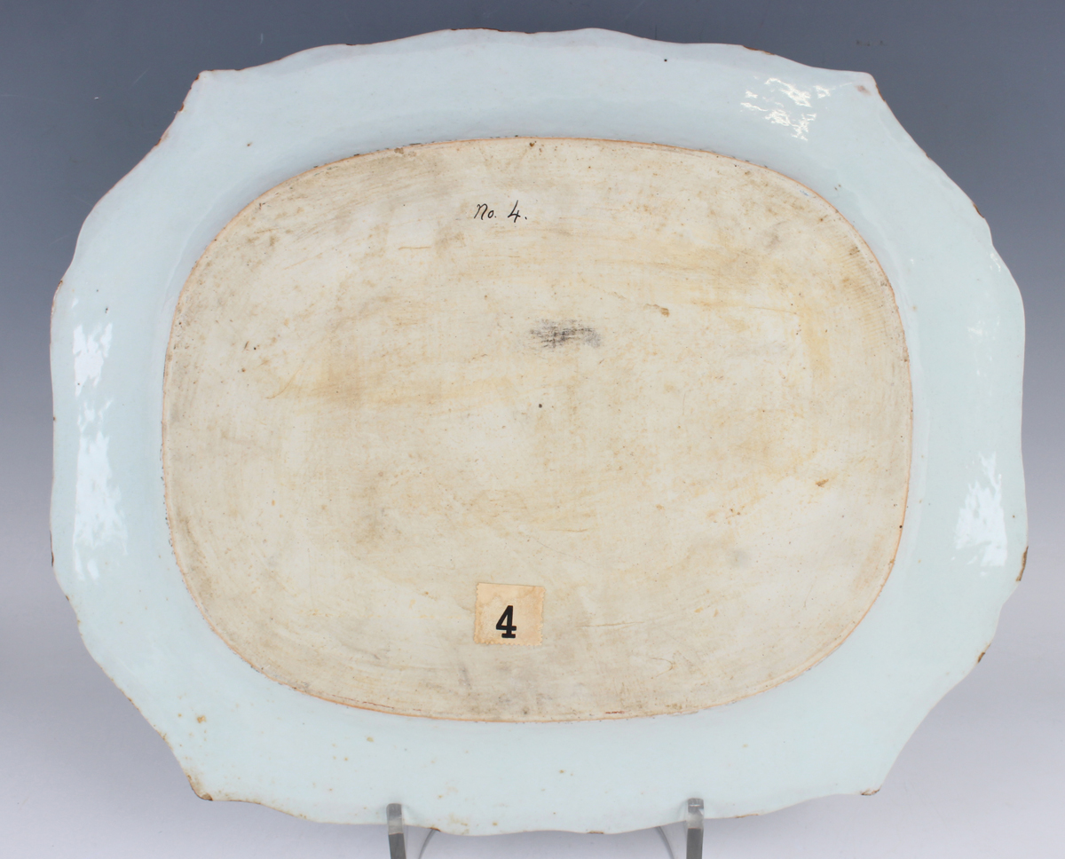 A graduated set of three Chinese export porcelain meat dishes, Qianlong period, each with shaped - Image 16 of 18