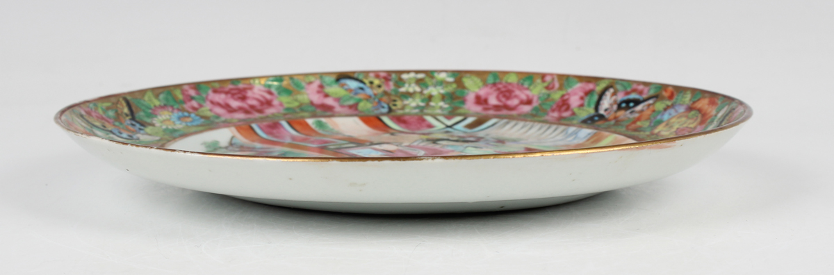 A set of six Chinese Canton famille rose porcelain plates, mid-19th century, each painted with a - Image 23 of 26