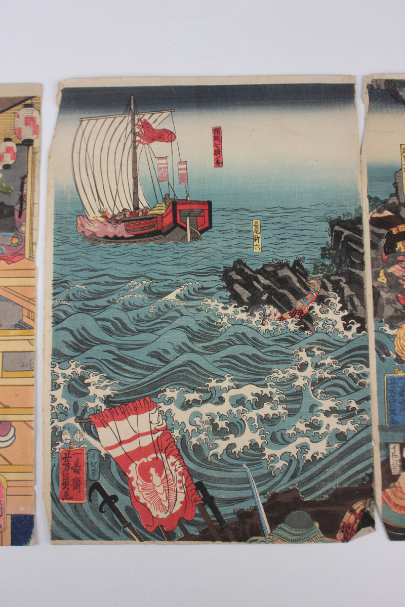 Utagawa Kuniyoshi (1797-1861) - a Japanese woodblock oban tateye print depicting the Conference of - Image 5 of 13