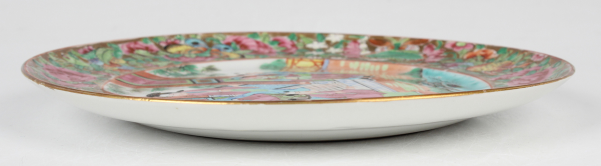 A set of six Chinese Canton famille rose porcelain plates, mid-19th century, each painted with a - Image 18 of 25