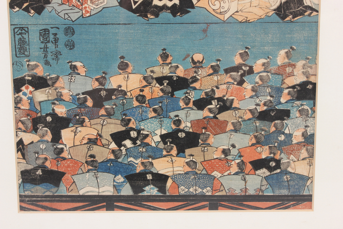 Utagawa Kuniyoshi (1797-1861) - a Japanese woodblock oban tateye print depicting the Conference of - Image 11 of 13