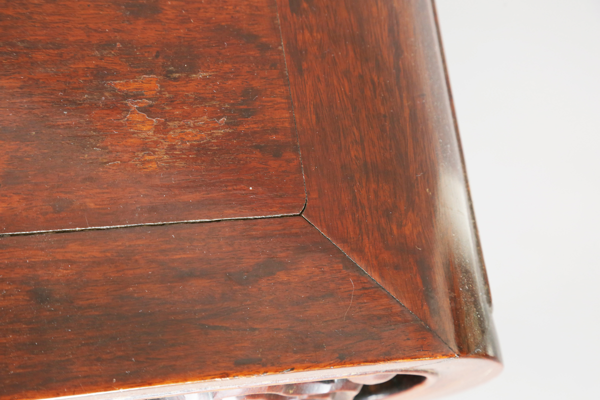 A Chinese hardwood altar table, 20th century, the rectangular panelled top with curved ends, the - Image 23 of 28